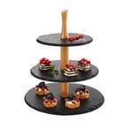 GGM Gastro | Etagère - 3-laags - rond - houten frame - met |, Verzenden, Nieuw in verpakking