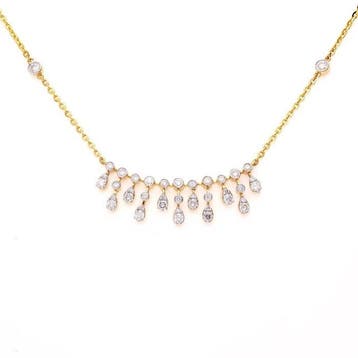 Ketting met hanger - 18 karaat Geel goud - 1.04ct. tw.