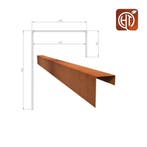 Cortenstaal u-profiel 150x10,4x15cm, Tuin en Terras, Overige materialen, 100 tot 200 cm, Nieuw, Minder dan 25 cm