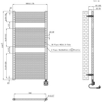 Wiesbaden Elara Elektrische Radiator - Smart WiFi -, Doe-het-zelf en Verbouw, Verwarming en Radiatoren, Ophalen of Verzenden, Nieuw