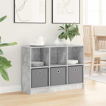 vidaXL Dressoir Beton Grijs 88,5 x 27,5 x 63,5 cm, Verzenden, Nieuw, 50 tot 100 cm, 25 tot 50 cm