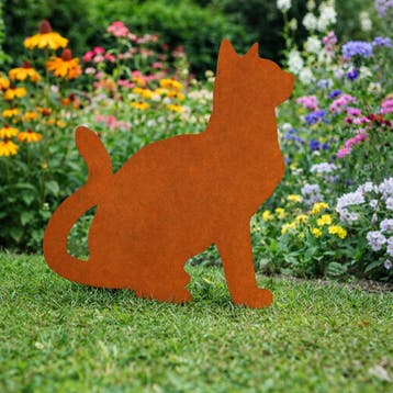 Tuindecoratie wanddecoratie  kat metaal 54cm, Verzenden, Nieuw