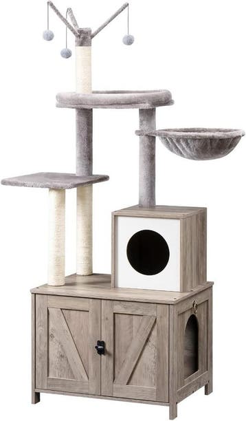 Nieuw Krabpaal met kattenbakkast-Krabpaal - 60L x 48B x 150H, Verzenden, Nieuw, Krabpaal