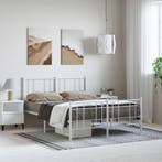 vidaXL Bedframe met hoofd- en voeteneinde metaal wit 150x200, Verzenden, Wit, Overige maten, 200 cm