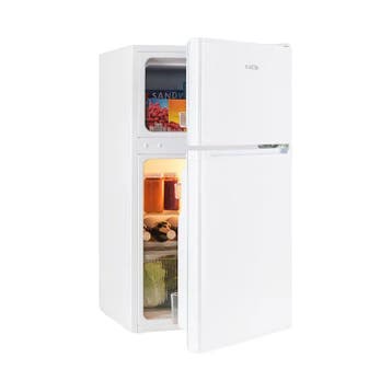 Koelvriescombinatie Koelkast Vrieskast Combi 87L Wit, Witgoed en Apparatuur, Refurbished, Ophalen of Verzenden, 45 tot 60 cm, Met vriesvak