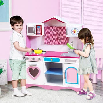 2dekans | Coast Speelkeuken - MDF - 82 x 30 x 101 cm - Roze, Ophalen of Verzenden, Zo goed als nieuw