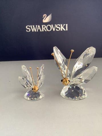 Beeldje, Swarovski - Vlinder groot en Vlinder mini - 010002