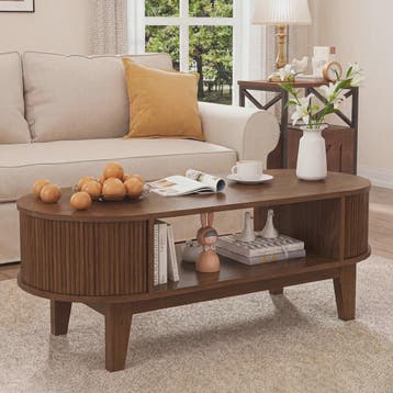 Elegante Retro Koffietafel met Dubbele Verborgen Opbergruimt, Verzenden, Nieuw
