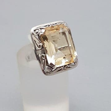 Zilver, Art Deco, Citrien(Getest) - Ring