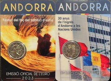 Andorra. 2 Euro 2023 Solstici dEstiu + Nacions Unides