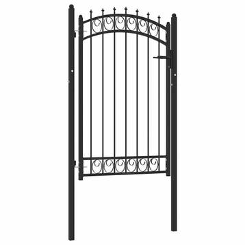 vidaXL Hekpoort EMMEN met stalen pinnen 103x117 cm zwart, Verzenden, Nieuw