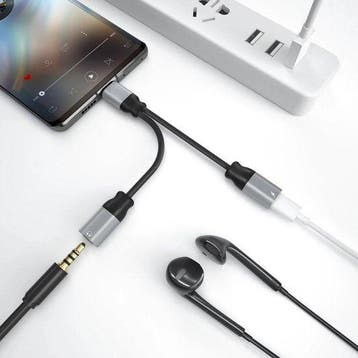 USB-C naar 3.5mm Adapter – 2-in-1 Audio Jack + Opladen, Ophalen of Verzenden, Nieuw