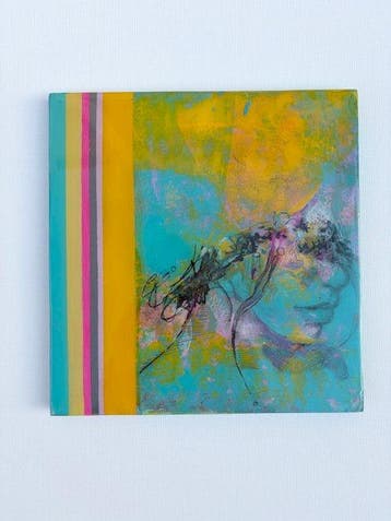 patricia caldevilla - Pájaros en la cabeza., Antiek en Kunst, Kunst | Schilderijen | Modern