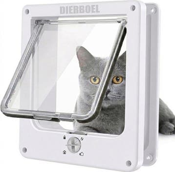 Dierboel® Kattenluik Met Tochtstrip Wit Maat L – Met T..., Verzenden, Nieuw
