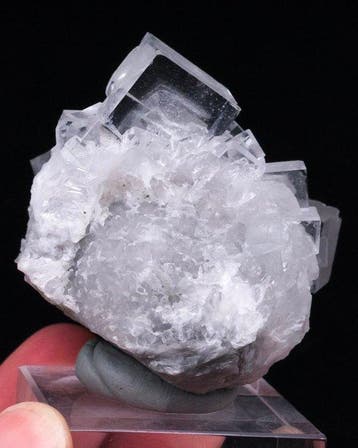 EMILIO ICE CUBE FLUORITE over baryt - Hoogte: 4.1 cm -