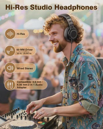 New Bee Studio DJ Koptelefoon met Microfoon - Over-Ear Hi-Re, Verzenden, Nieuw