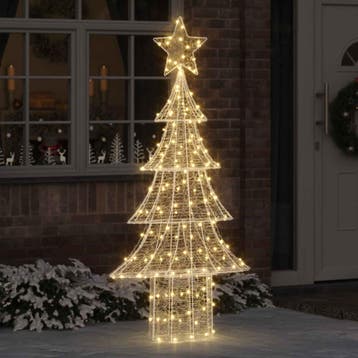vidaXL Kerstboom 240 LEDs Warmwit 150 cm Acryl, Diversen, Kerst, Verzenden, Nieuw