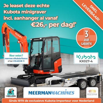 KX027-4 + iFor Williams GX125HD (combi - snel leverbaar!), Graafmachine