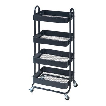 Keukentrolley Pyhäntä met 4 manden 103,5x46x35 cm zwart [en., Verzenden