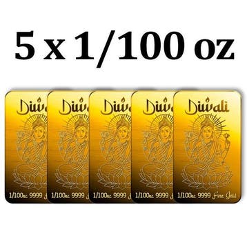 5 x 1/100 Troy Ounce - Goud .999 - European Mint, Estonia, 5