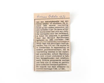 Parelmoeren plaquette Jan Bernard Barckhuysen, Harderwijk