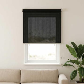 vidaXL Buitenrolgordijn 90% UV-blok Zwart 80 x 140 cm HDPE, Verzenden, Nieuw, Zwart