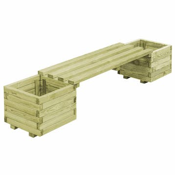 vidaXL Plantenbank geïmpregneerd grenenhout, Tuin en Terras, Bloembakken en Plantenbakken, 100 cm of meer, Verzenden, Nieuw, Hout