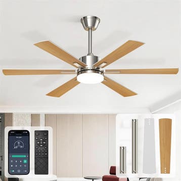 Stille Plafondventilator met App | 41% Korting | OP=OP, Ophalen of Verzenden, Ventilator met afstandsbediening, Zo goed als nieuw
