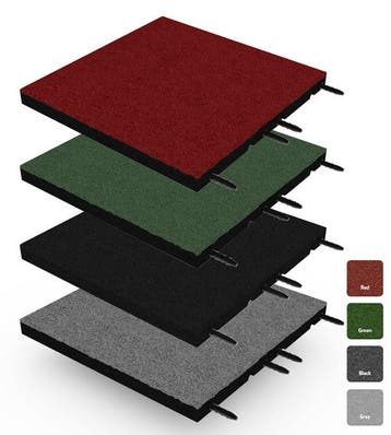 Rubber tegel met pen- en gat verbinding 50x50 cm - 50 mm, Verzenden, Nieuw