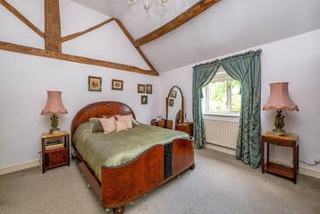 Bed (4) - Wortelnotenhout, Onyx, Ebbenhout - Slaapkamerset, Antiek en Kunst