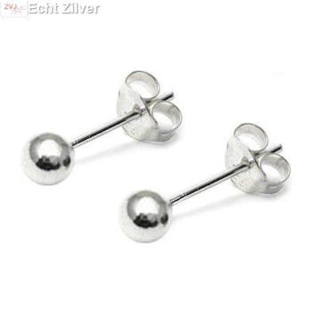 Zilveren kleine oorknopjes 5mm balletjes, Sieraden, Tassen en Uiterlijk, Oorbellen, Verzenden, Nieuw, Zilver