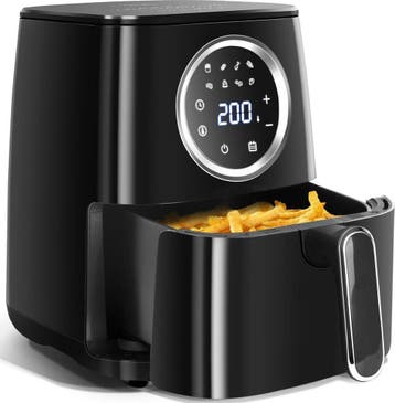 Airfryer - heteluchtfriteuse - 4.2L - 1400W - Zwart, Verzenden, Zo goed als nieuw