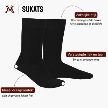 Sukats® 6 Paar Dames en Heren Katoenen Sokken | Naadloos, Kleding | Dames, Sokken en Kousen, Sokken en Kniesokken, Verzenden, Zwart