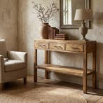Brent Sidetable | 110cm | Oud hout, Huis en Inrichting, Tafels | Sidetables, Ophalen of Verzenden, Nieuw