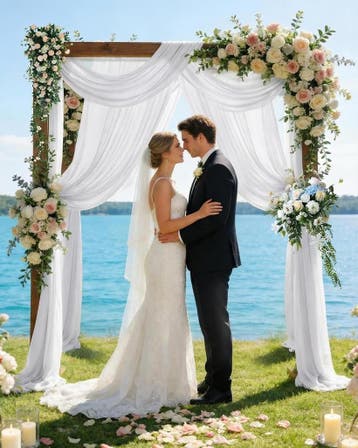 Trouwboog Decoratie Chiffon | Laatste Stuk!, Huis en Inrichting, Stoffering | Gordijnen en Lamellen, Ophalen of Verzenden, Zo goed als nieuw