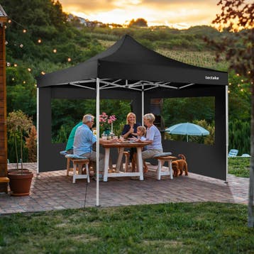 Aluminium opvouwbaar tuinhuisje 3x3 m met 2 zijpanelen, Tuin en Terras, Verzenden, Nieuw
