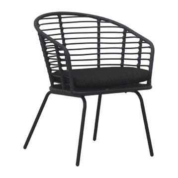 Tuinstoel Donna - zwart - 79x61x60 cm, Verzenden, Nieuw