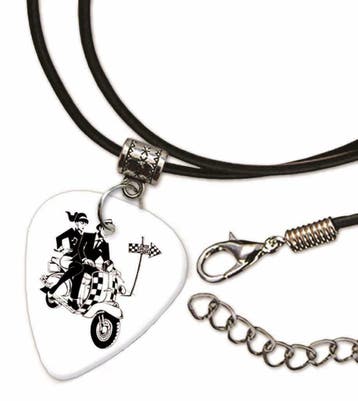 Ska scooter plectrum ketting, sleutelhanger of oorbellen, Sieraden, Tassen en Uiterlijk, Ophalen of Verzenden, Nieuw