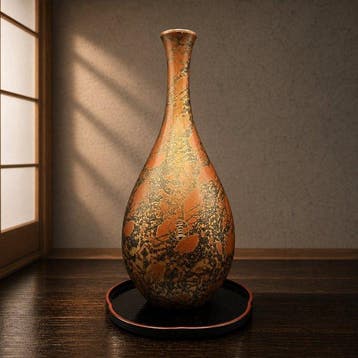 Takaoka Copperware - Rode bronzen vaas - Hoogte 23 cm - met, Antiek en Kunst