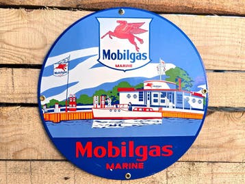 Mobilgas Marine - Emaille Bord, Verzamelen, Verzenden, Nieuw