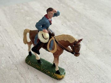 Figuur - cowboy a cheval eclaireur durso très rare no durso, Nieuw