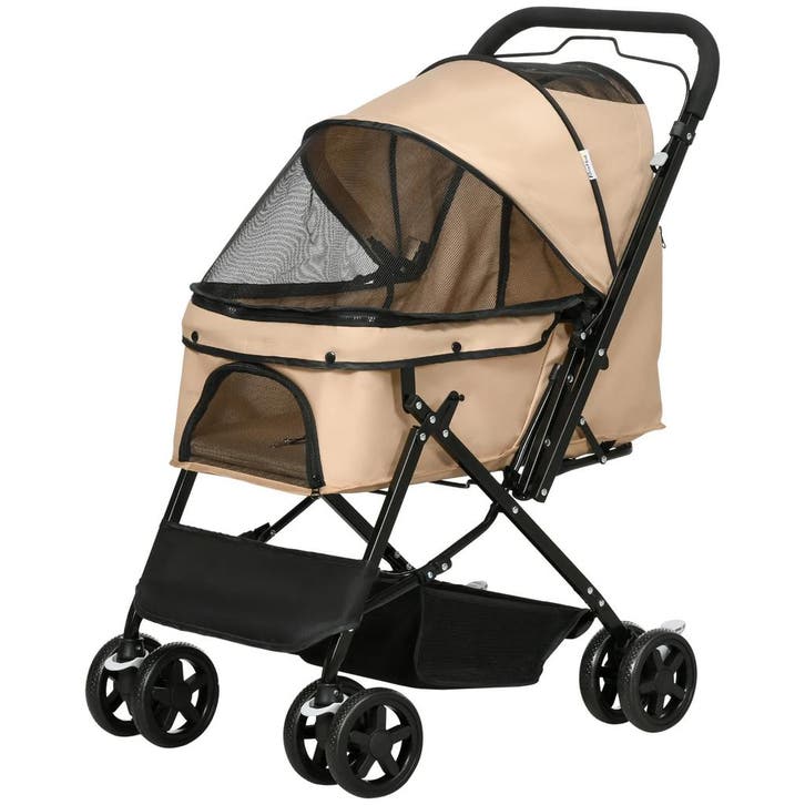 TRUUSK Hondenbuggy en Kattenwagen - Oxford Stof - Lichtbruin, Diversen, Schoolbenodigdheden, Nieuw, Verzenden