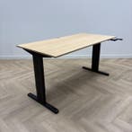 Ergoswiss slingerbureau, 160x80 cm. beuken - zwart, Ophalen of Verzenden, Gebruikt