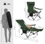 Opvouwbare Campingstoel Groen of Grijs - Tuinstoel met hoes, Verzenden, Nieuw, Stapelbaar