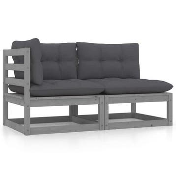 Tuinbank Grijs - 2-delig - Tweedekansje - OP=OP, Tuin en Terras, Tuinsets en Loungesets, 2 zitplaatsen, Ophalen of Verzenden, Zo goed als nieuw