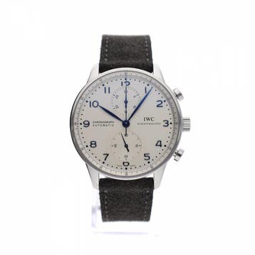 IWC Portuguese Chronograph IW371446; Automatisch Heren Ho..., Ophalen of Verzenden, Zo goed als nieuw, Leer, Overige merken