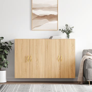 vidaXL Hangkasten 2 st 69,5x34x90 cm sonoma eikenkleurig, Verzenden, Nieuw, 50 tot 100 cm, Minder dan 100 cm