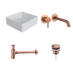 Sani Royal Keramische Waskomset Quatra Brons, Nieuw