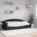 vidaXL Slaapbank met matras 90x200 cm stof zwart, 90 cm, Eenpersoons, Verzenden, Zwart