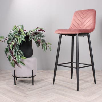 Gaby barkruk velvet 75 cm 2.0 - roze, Ophalen of Verzenden, Nieuw